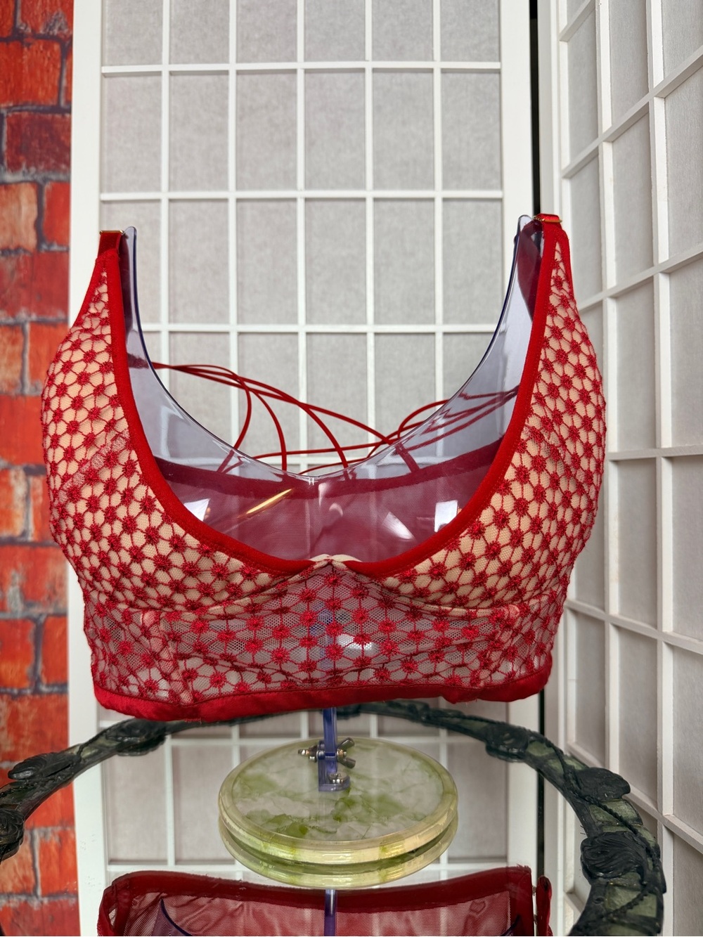 Victoria's Secret Red Lace Mesh Bralette